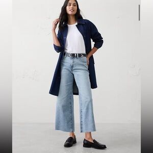 Banana Republic Wide Leg Crop Jeans Light Wash